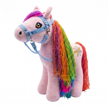 Koń zabawka maskotka pluszowa "Candy" (40 cm, kantar, wodze, derka)