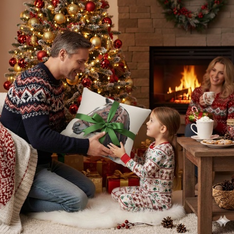 Poszewka na poduszkę z koniem Gniady gobelin