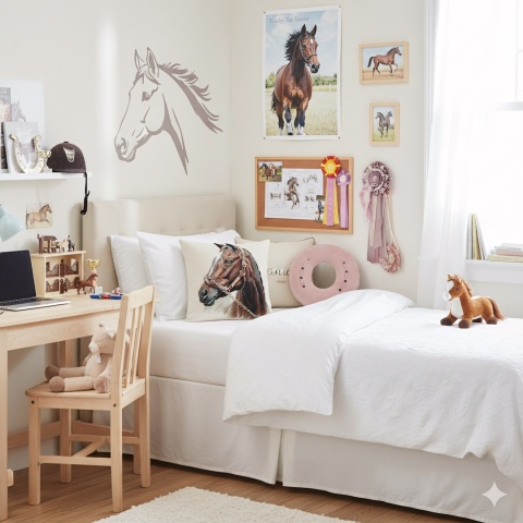 Poszewka na poduszkę z koniem Gniady gobelin