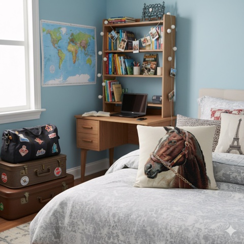 Poszewka na poduszkę z koniem Gniady gobelin