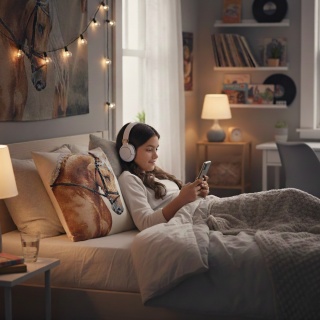 Poszewka na poduszkę z koniem "Kasztanowy" gobelin 45x45 cm