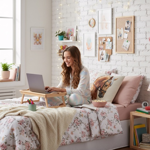 Poszewka na poduszkę z koniem Kasztanowy gobelin