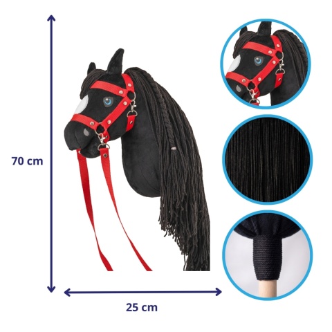 Hobby Horse A3 "Raven" + kantar + wodze