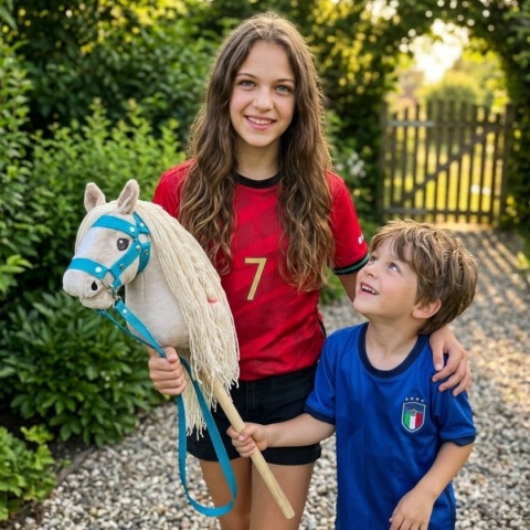 Hobby Horse Bella A4. Beżowy. Stajnia, kantar i wodze w zestawie