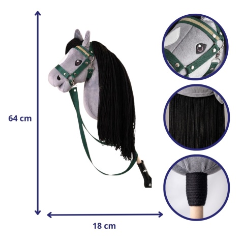 Hobby Horse A4 "Silver Shadow" + kantar + wodze