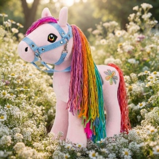Koń zabawka maskotka pluszowa "Candy" (40 cm, kantar, wodze, derka)